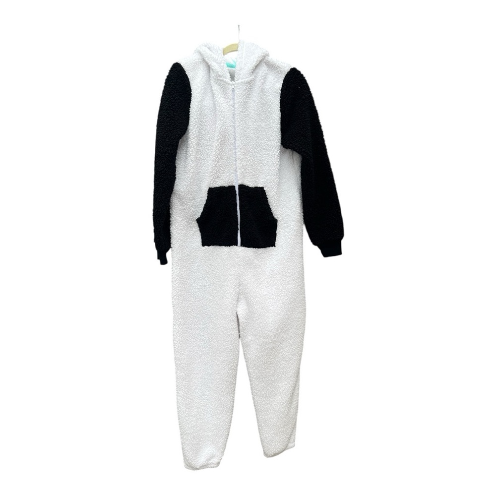 SO Intimates Size XL  White Faux Fur‎ Hooded Panda  Bear One Piece Front Zipper
